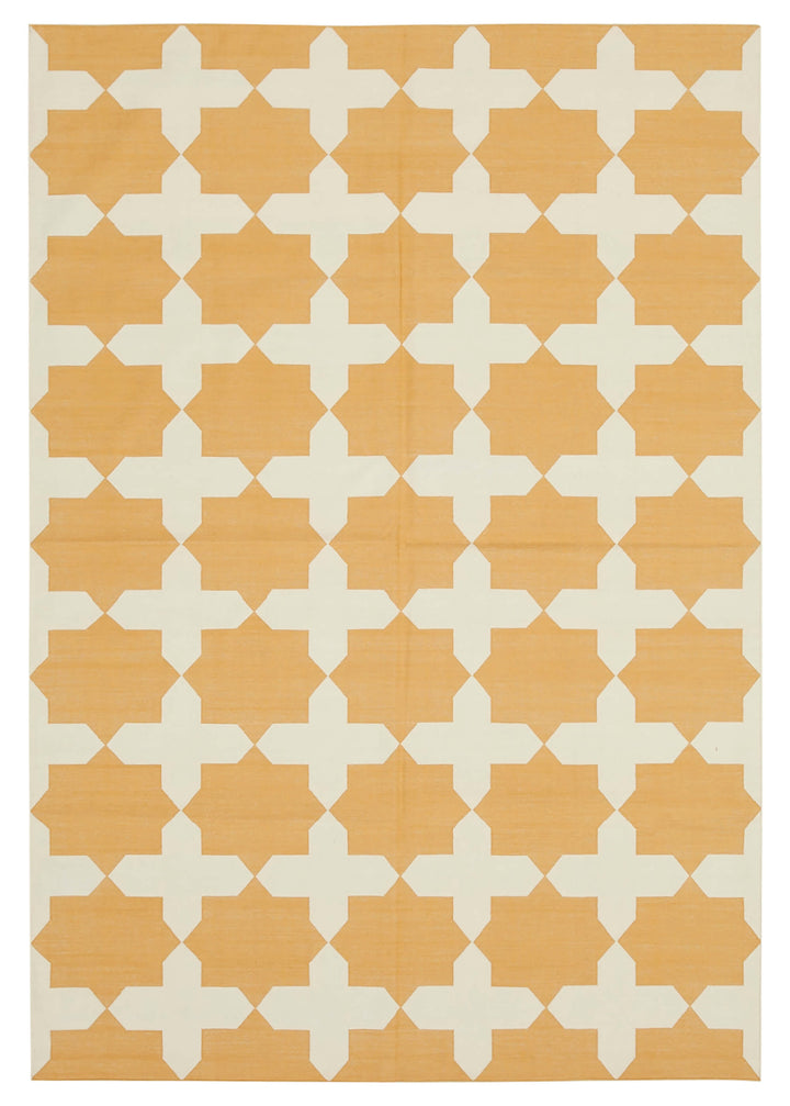 6x9 Yellow Dhurrie Rug - 32368