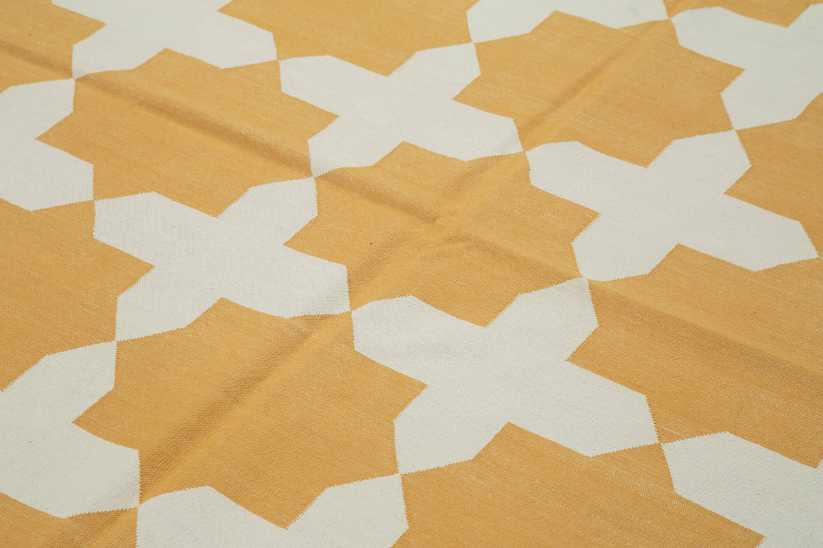 6x9 Yellow Dhurrie Rug - 32368