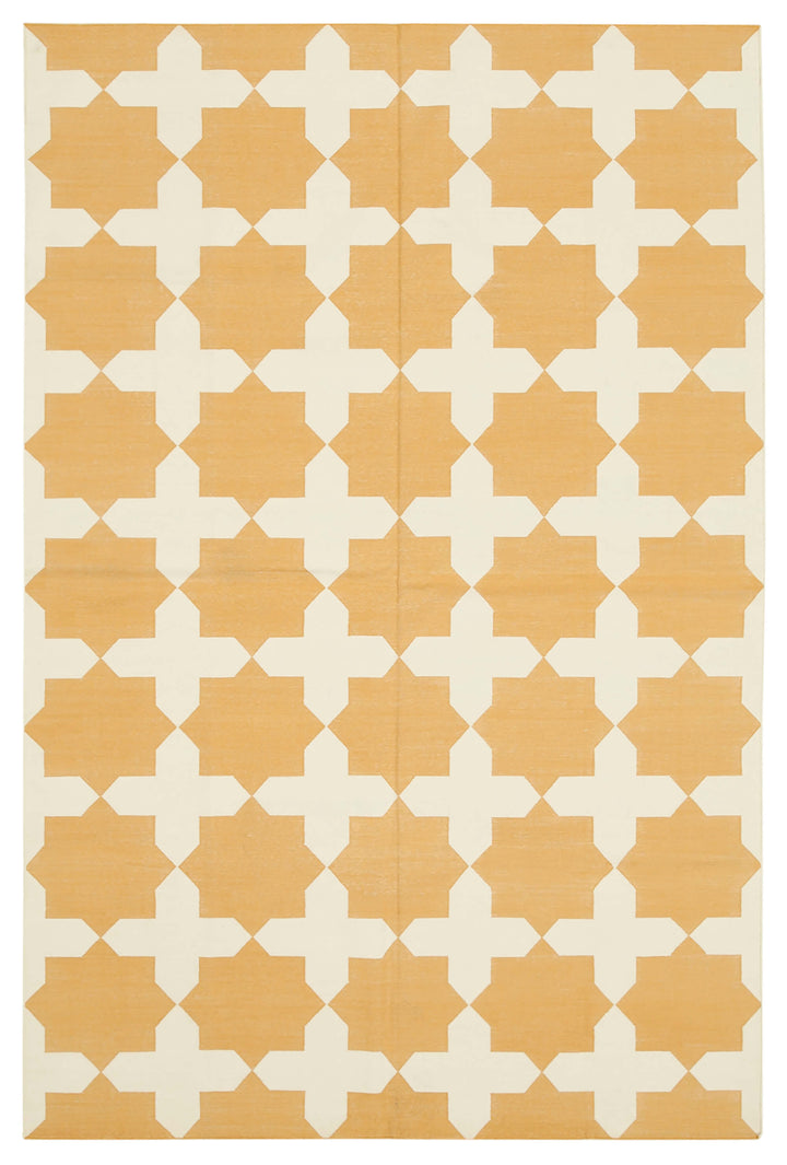 6x9 Yellow Dhurrie Rug - 32373