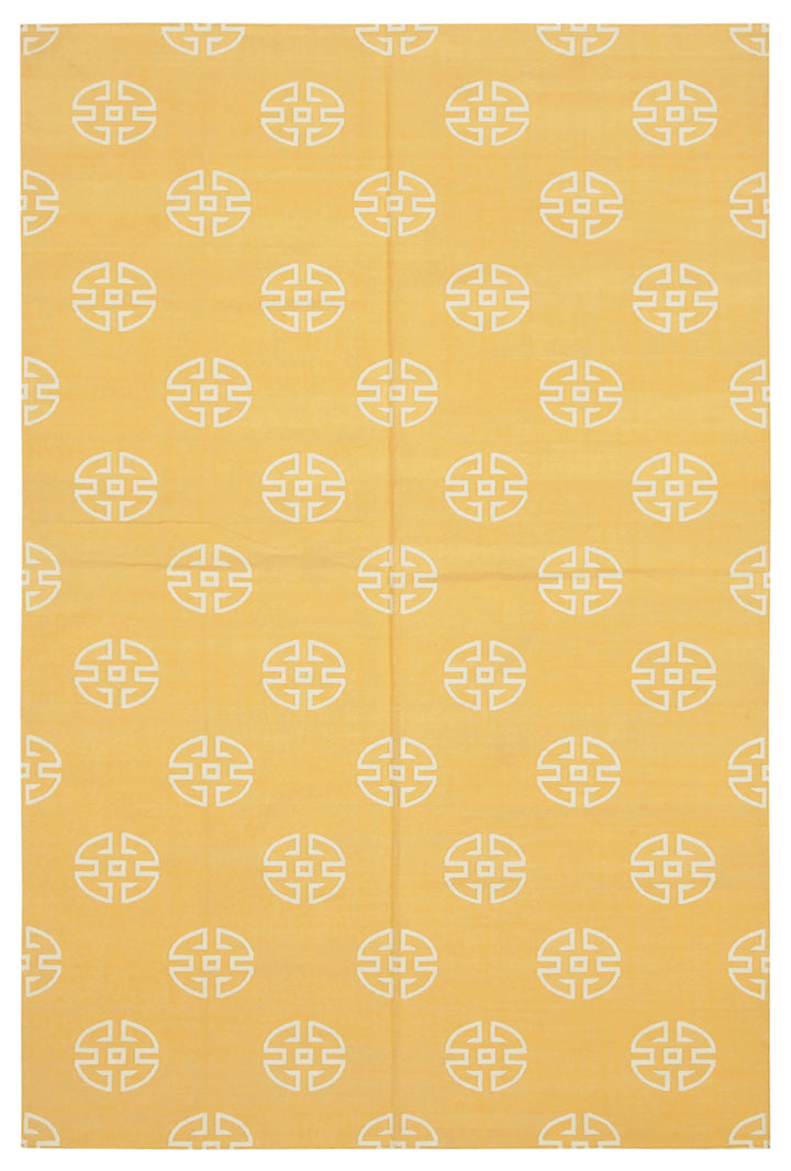 6x9 Yellow Dhurrie Rug - 32374