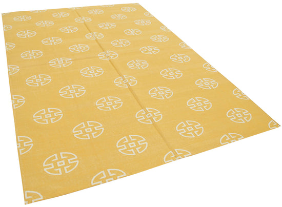 6x9 Yellow Dhurrie Rug - 32374