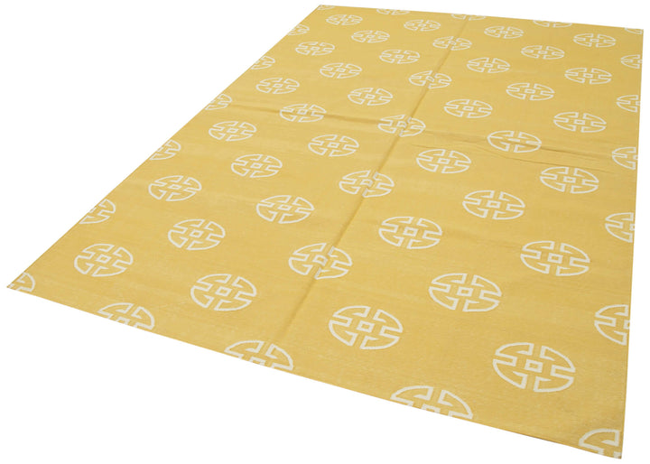 6x9 Yellow Dhurrie Rug - 32374