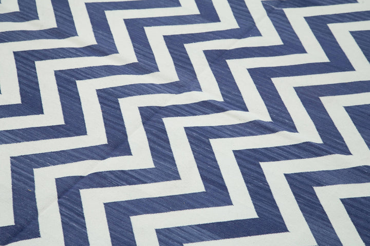 6x9 Blue Dhurrie Rug - 32377