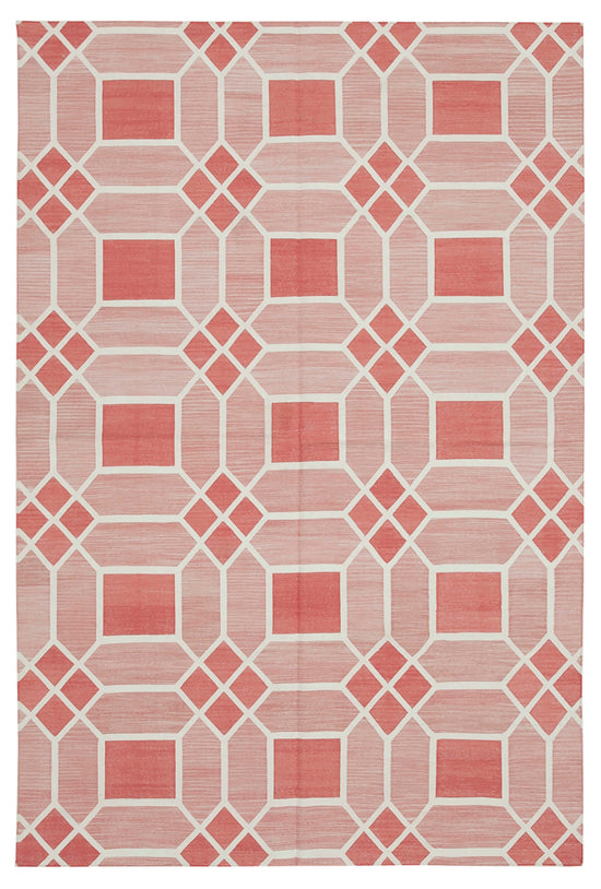 6x9 Red Dhurrie Rug - 32378
