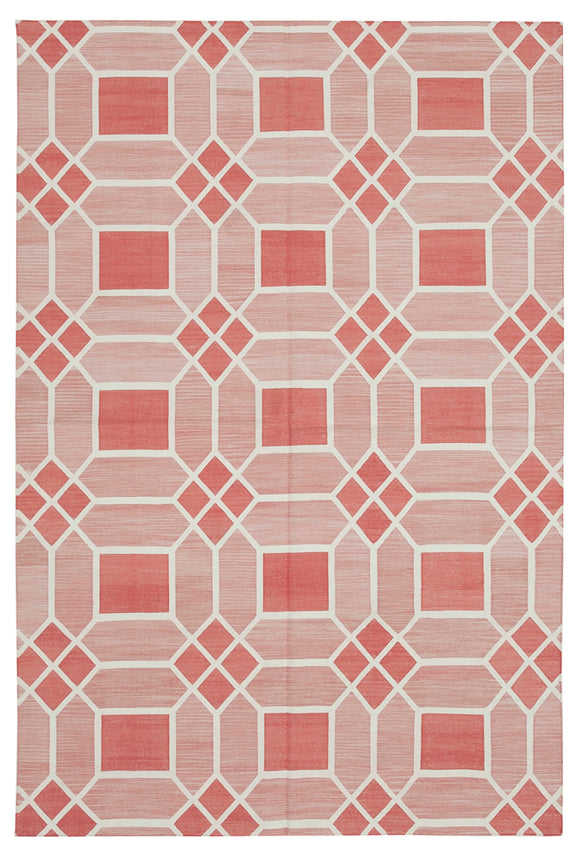 6x9 Red Dhurrie Rug - 32378