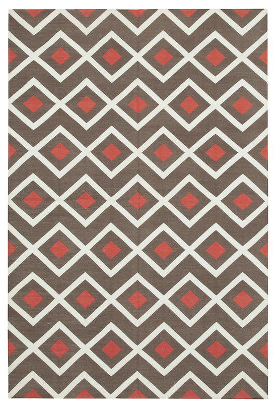6x9 Brown Dhurrie Rug - 32382