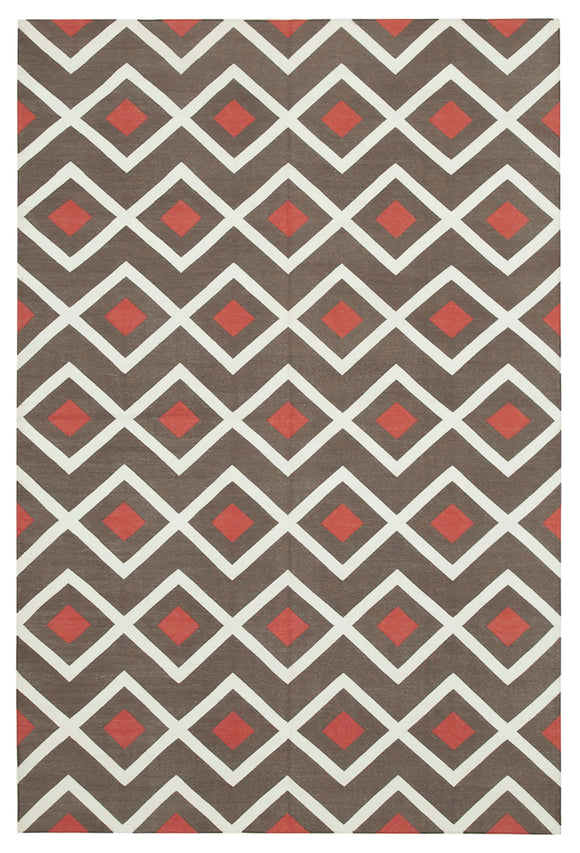 6x9 Brown Dhurrie Rug - 32382