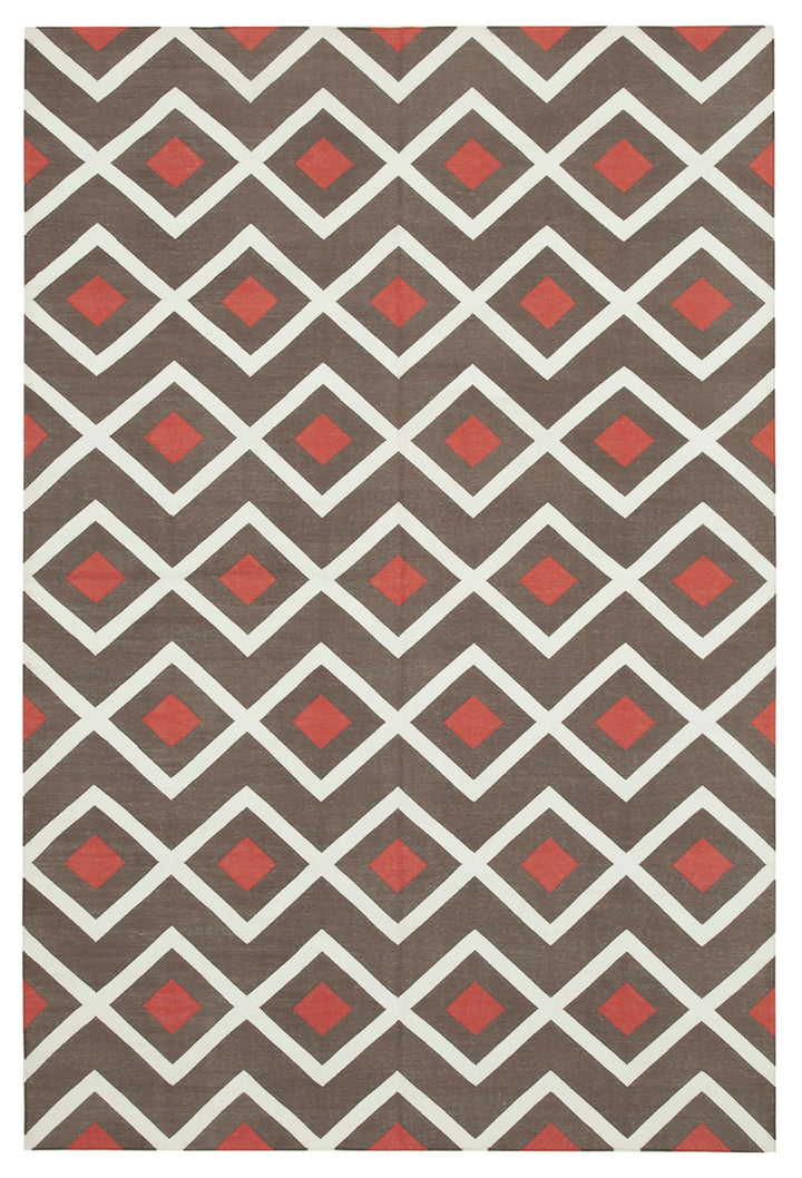 6x9 Brown Dhurrie Rug - 32382