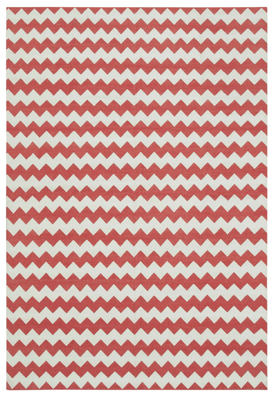 6x9 Red Dhurrie Rug - 32385