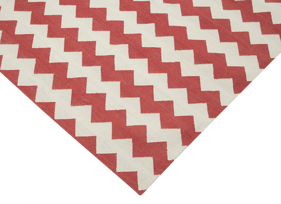 6x9 Red Dhurrie Rug - 32385