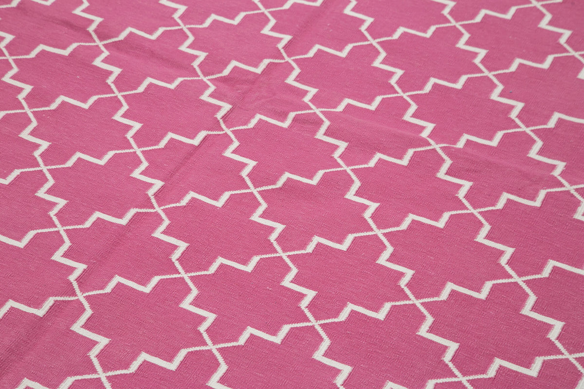 6x9 Pink Dhurrie Rug - 32388