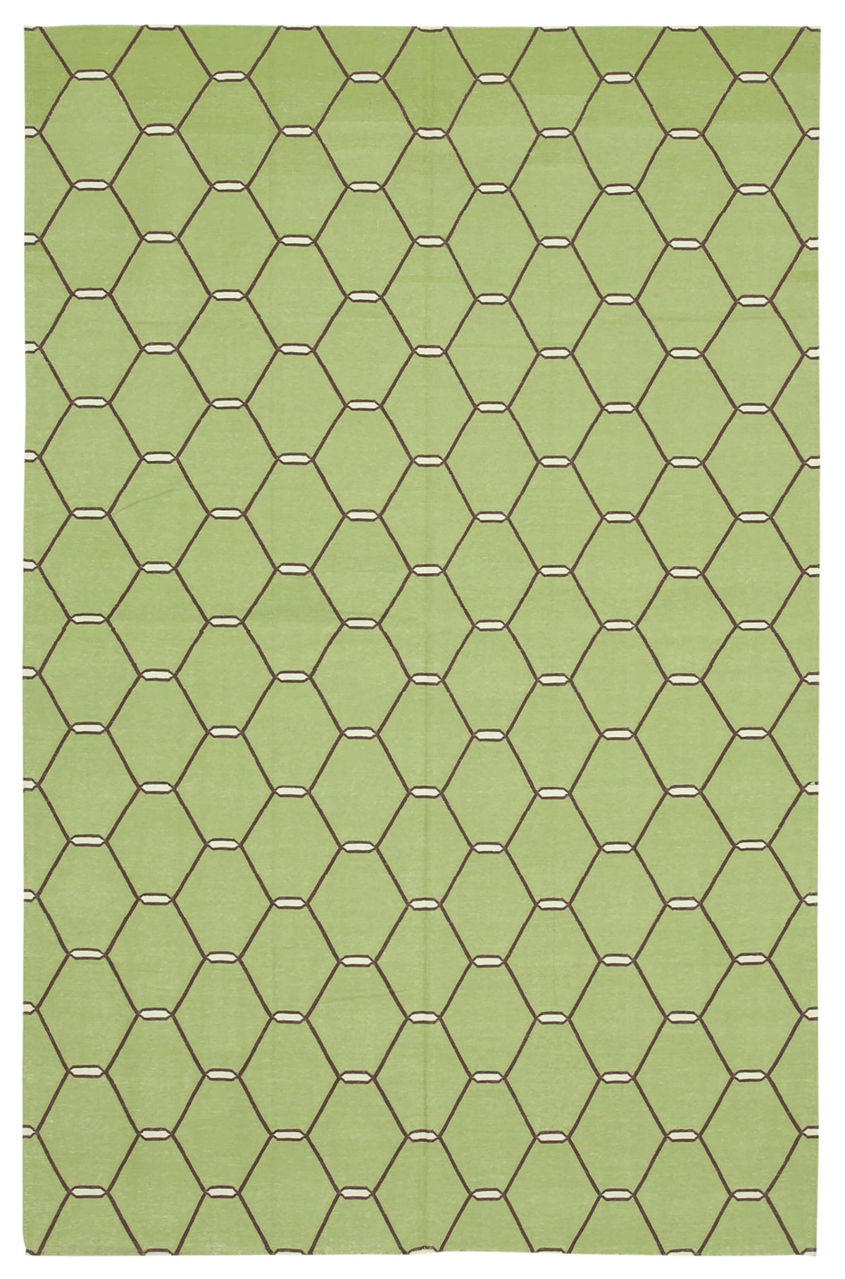 6x9 Green Dhurrie Rug - 32396