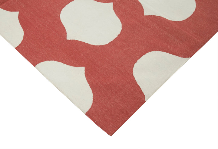 6x9 Red Dhurrie Rug - 32398