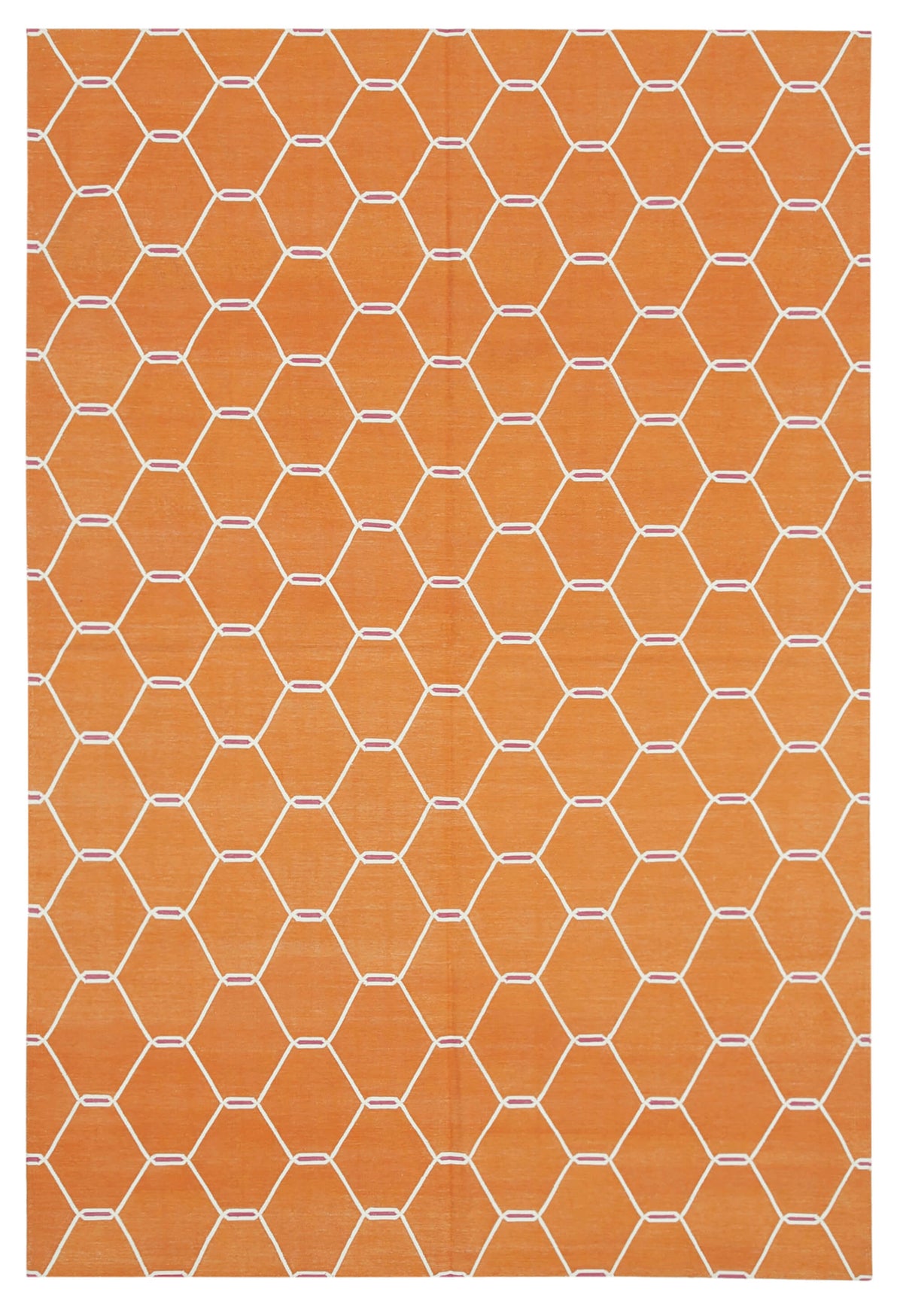 6x9 Orange Dhurrie Rug - 32399
