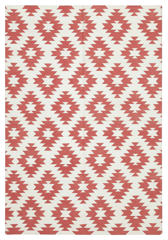 6x9 Red Dhurrie Rug - 32402