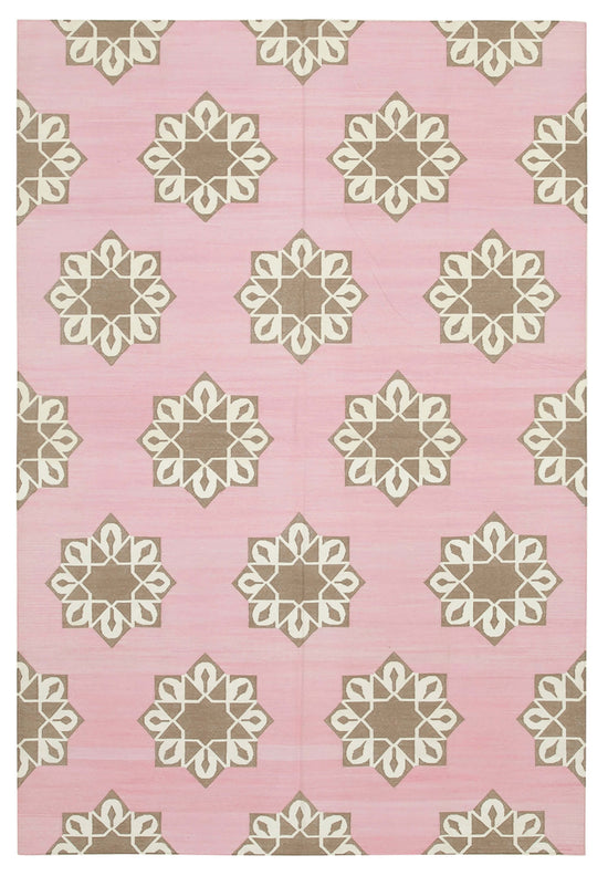 6x9 Pink Dhurrie Rug - 32403