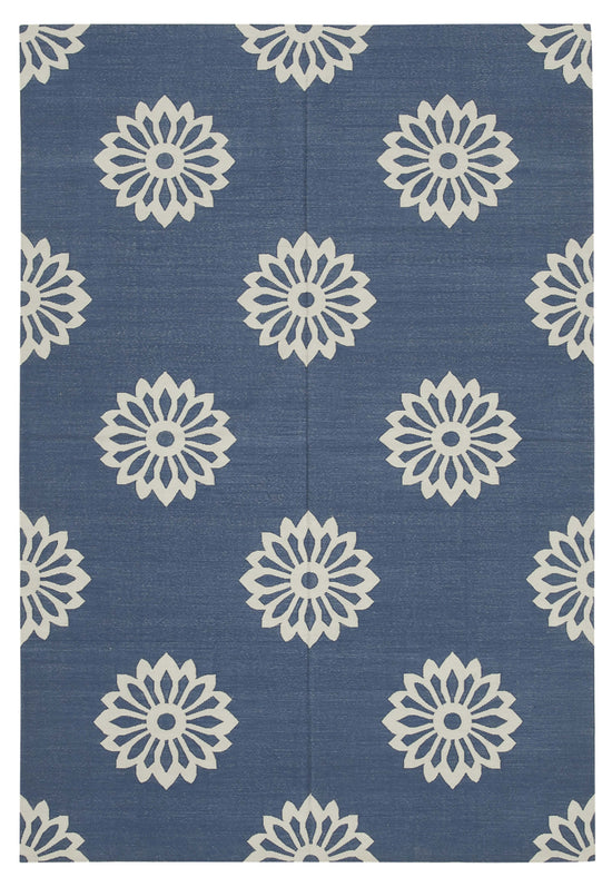 6x9 Blue Dhurrie Rug - 32412