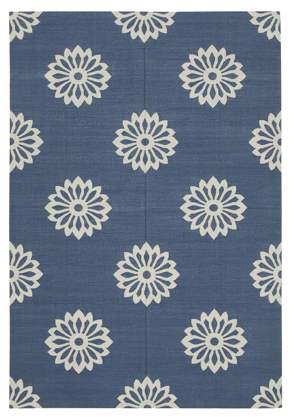 6x9 Blue Dhurrie Rug - 32412