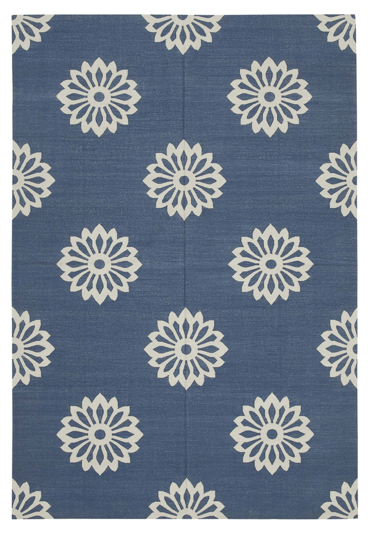 6x9 Blue Dhurrie Rug - 32412