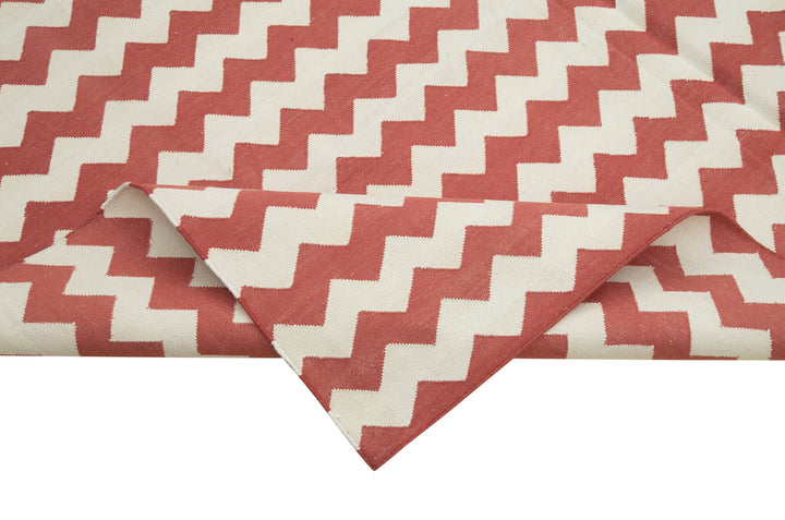 6x9 Red Dhurrie Rug - 32413