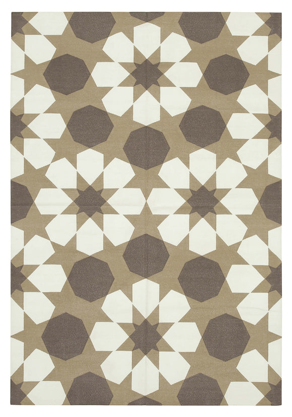 6x9 Brown Dhurrie Rug - 32418
