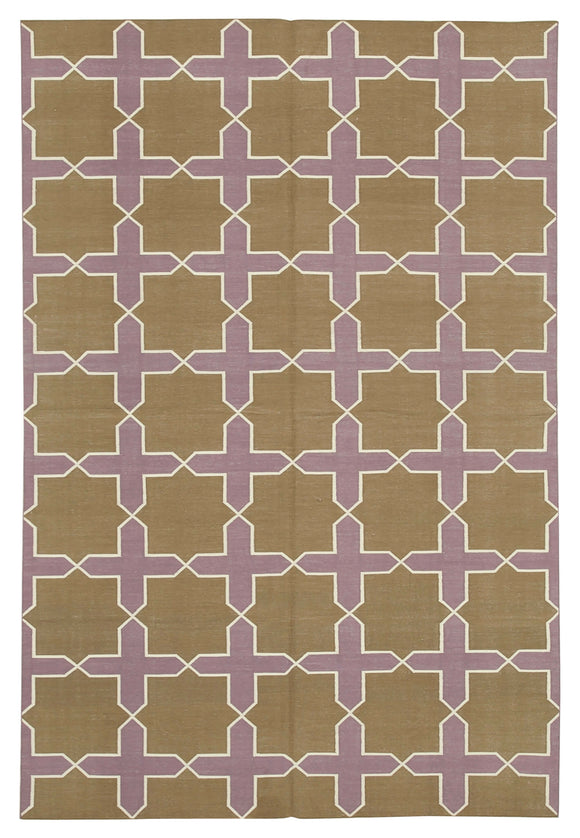6x9 Brown Dhurrie Rug - 32424
