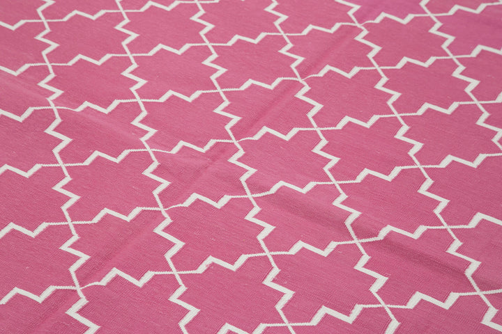 6x9 Pink Dhurrie Rug - 32427