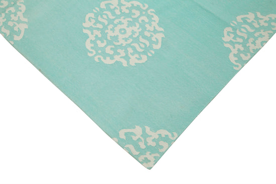 6x9 Turquoise Dhurrie Rug - 32428