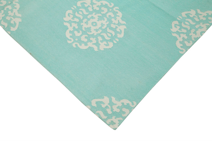 6x9 Turquoise Dhurrie Rug - 32428