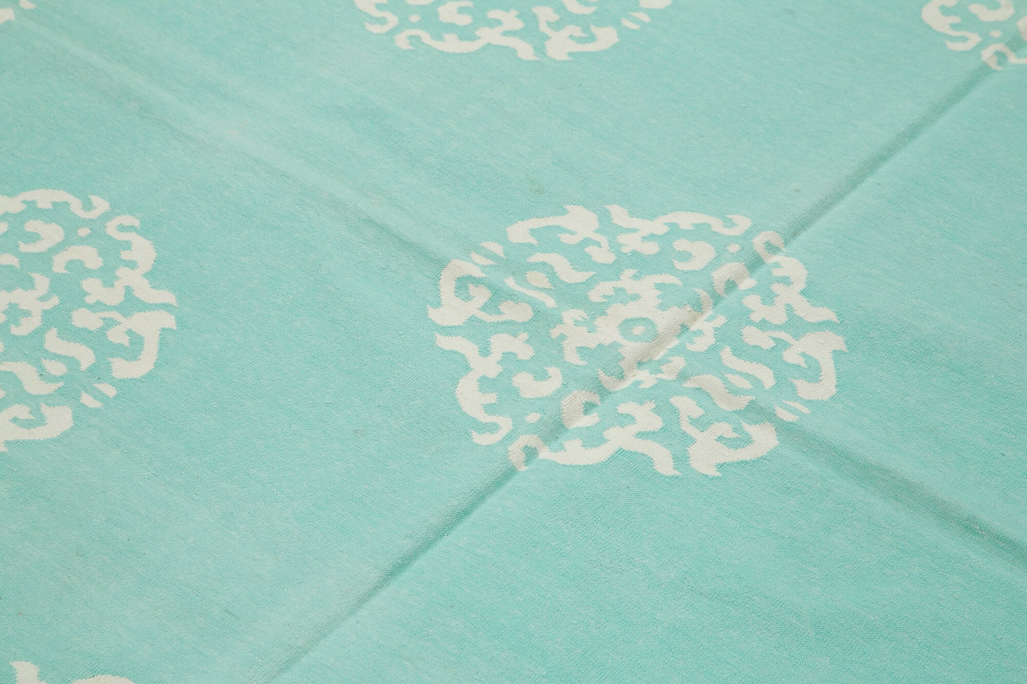 6x9 Turquoise Dhurrie Rug - 32428