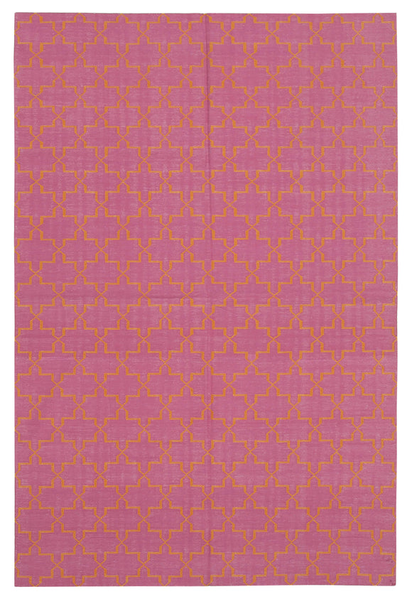 6x9 Pink Dhurrie Rug - 32431