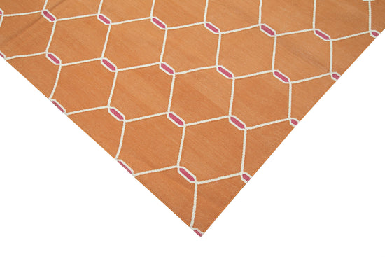 6x9 Orange Dhurrie Rug - 32432