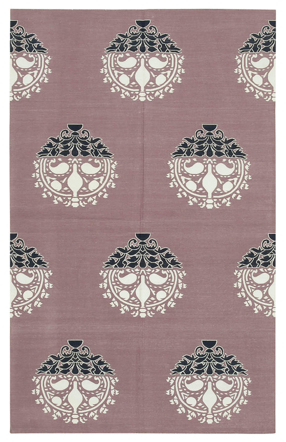 5x8 Purple Dhurrie Rug - 32434