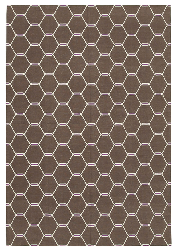 6x9 Brown Dhurrie Rug - 32441