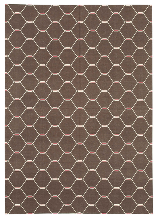 6x9 Brown Dhurrie Rug - 32443