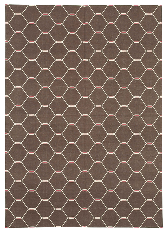 6x9 Brown Dhurrie Rug - 32443