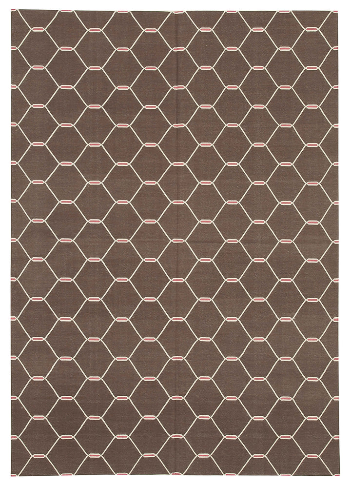 6x9 Brown Dhurrie Rug - 32443