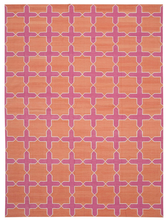 10x14 Pink Dhurrie Rug - 32448