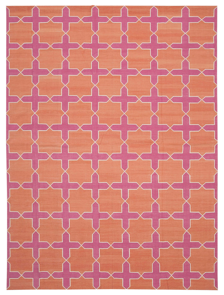 10x14 Pink Dhurrie Rug - 32448