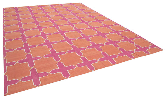 10x14 Pink Dhurrie Rug - 32448