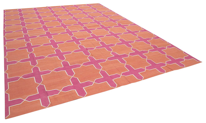 10x14 Pink Dhurrie Rug - 32448