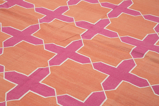 10x14 Pink Dhurrie Rug - 32448
