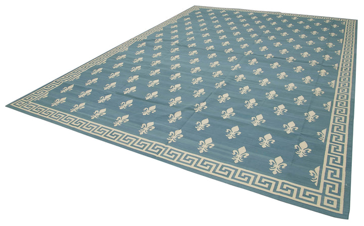 10x14 Blue Dhurrie Rug - 32456