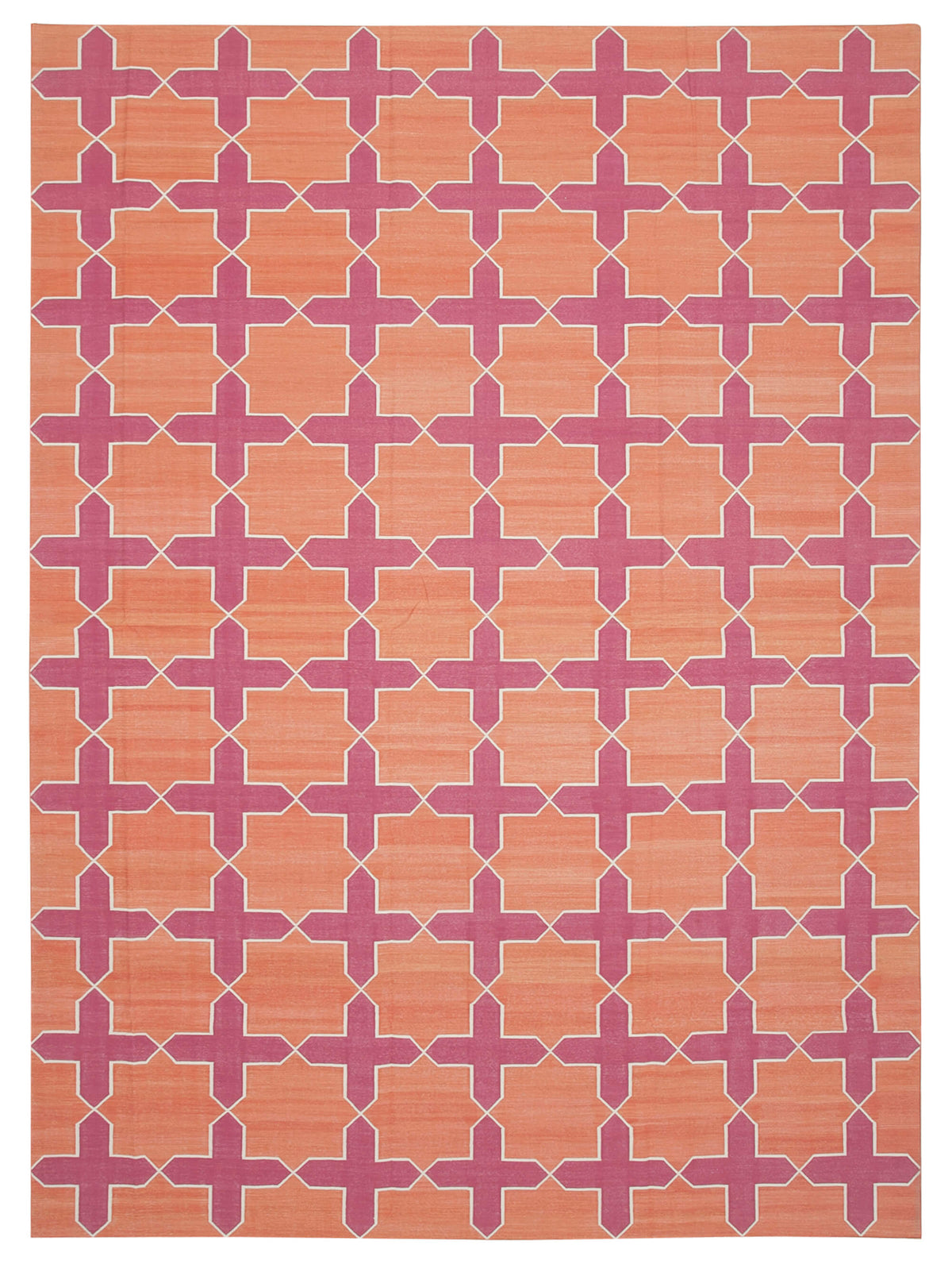10x14 Orange Dhurrie Rug - 32462