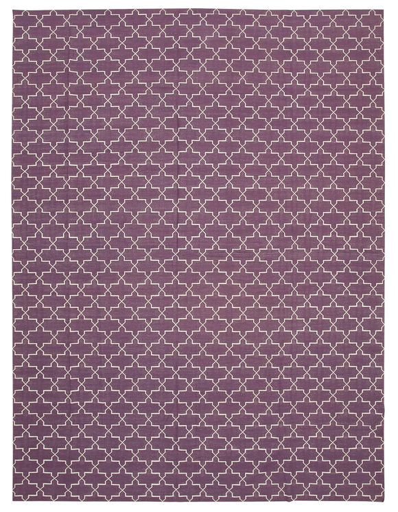 10x14 Purple Dhurrie Rug - 32463