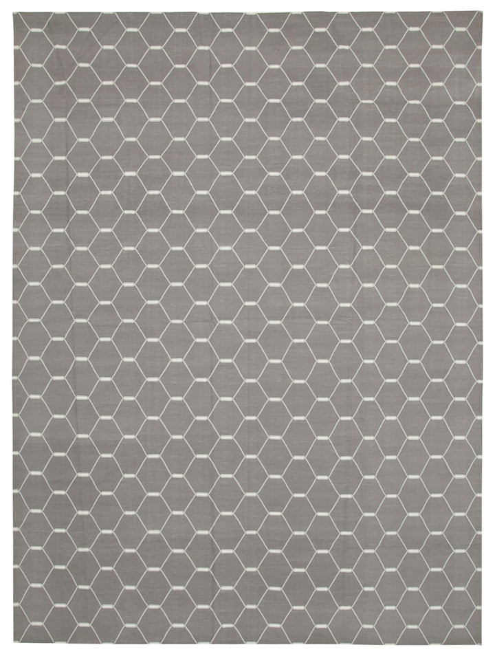 10x14 Grey Dhurrie Rug - 32466