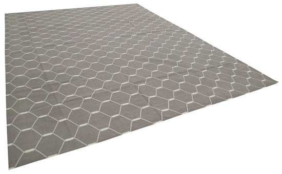 10x14 Grey Dhurrie Rug - 32466