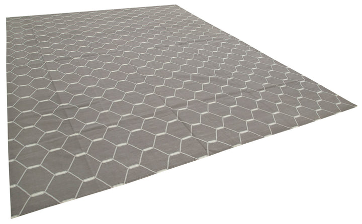 10x14 Grey Dhurrie Rug - 32466