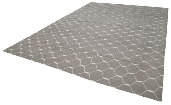 10x14 Grey Dhurrie Rug - 32466