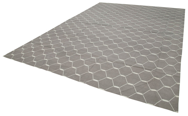 10x14 Grey Dhurrie Rug - 32466